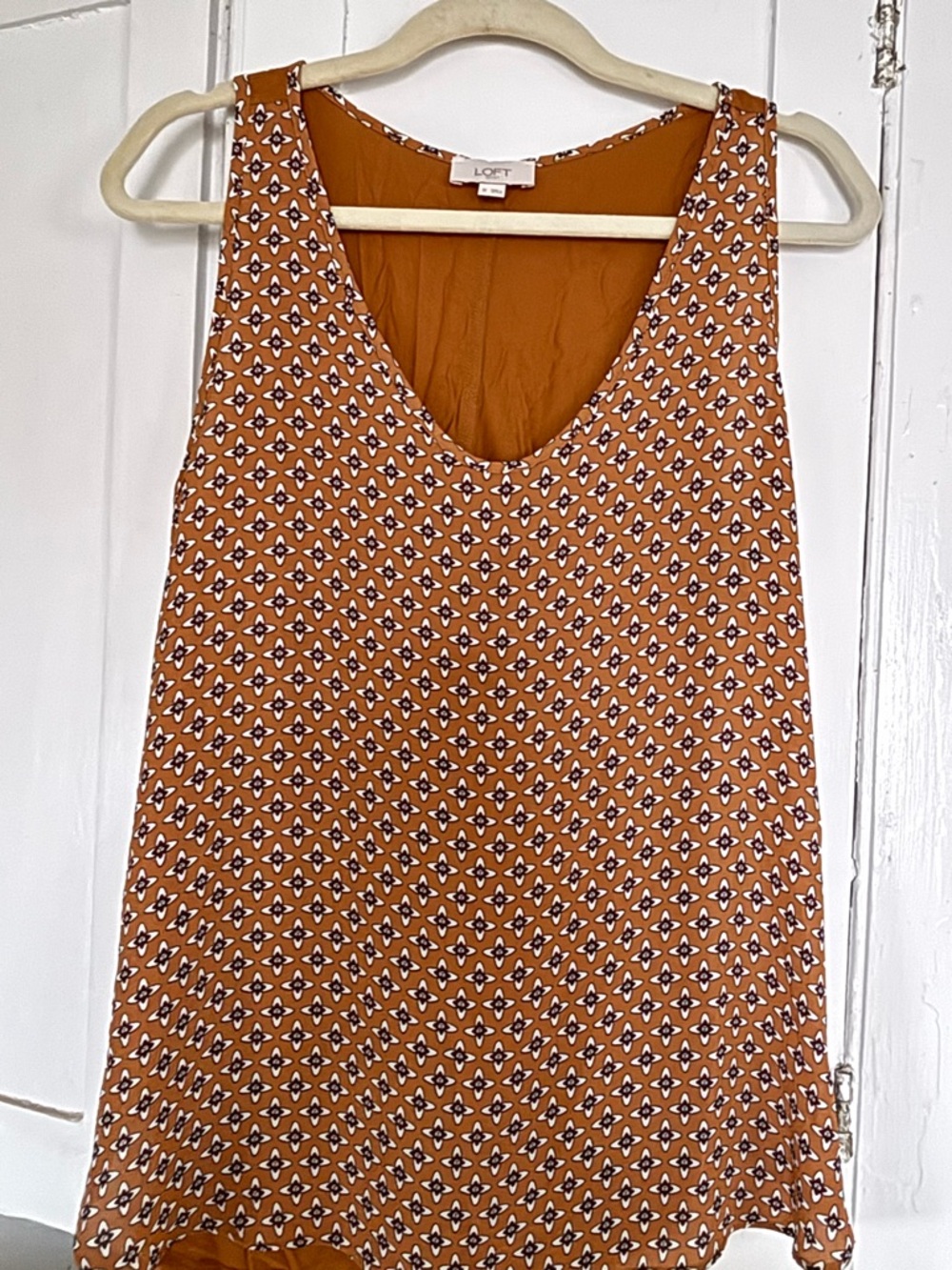 LOFT Mustard gold Geometric Print Sleeveless Camisole